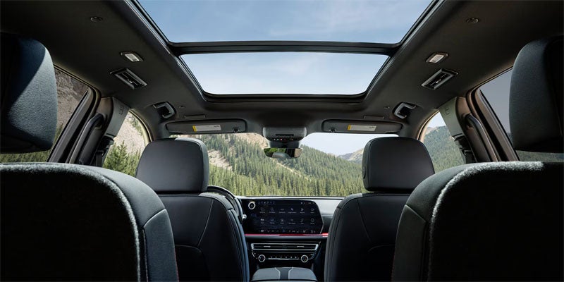 2026 Chevrolet Traverse interior with available panoramic sunroof